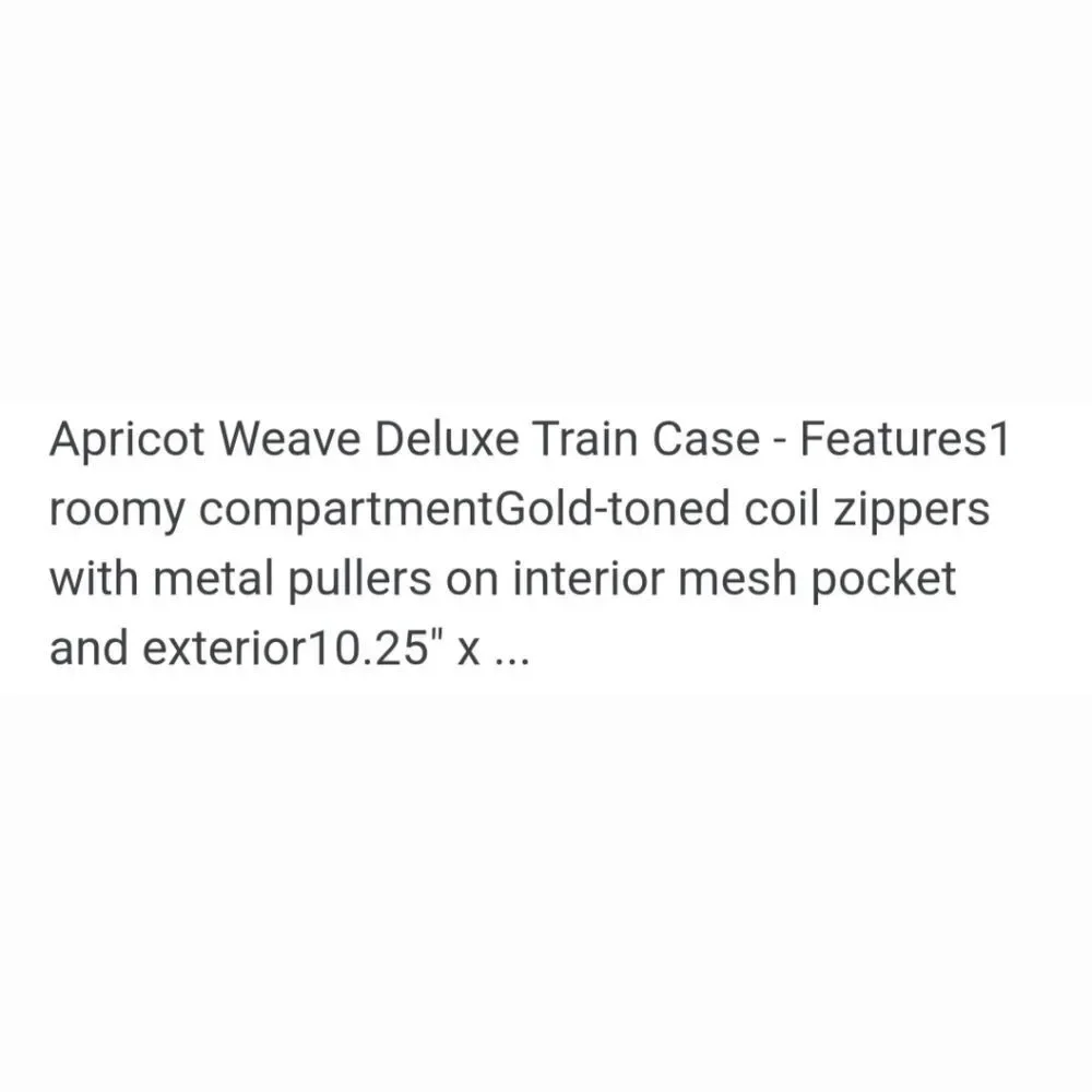 Tartan‎ & Twine Apricot Weave Deluxe Train Case